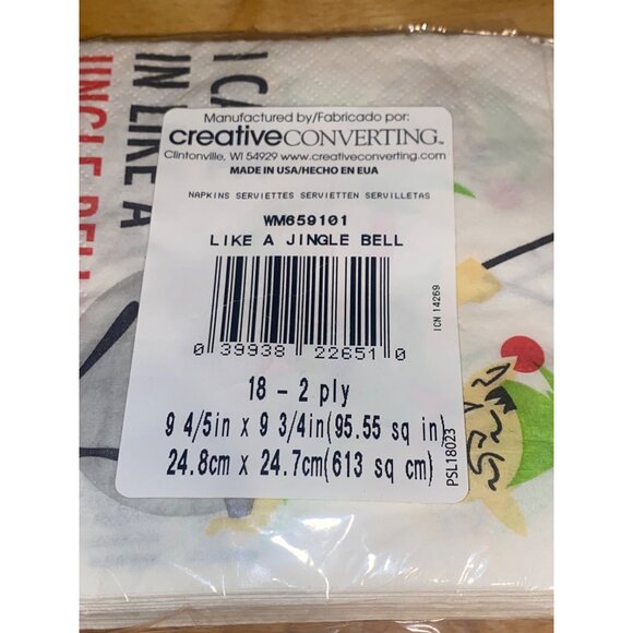 I Came In Like A Jingle Bell Napkins 2-Ply 18-Pack Creative Converting Humorous - Picture 3 of 3